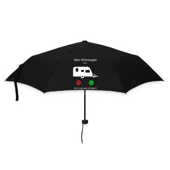 Mein Wohnwagen ruft - ich muss zum campen - Regenschirm (klein) - Schwarz - Vorne