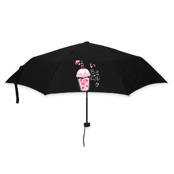 Erdbeermilch, Japanisch, Kawaii, Strawberry Milk - Regenschirm (klein) - Schwarz - Vorne