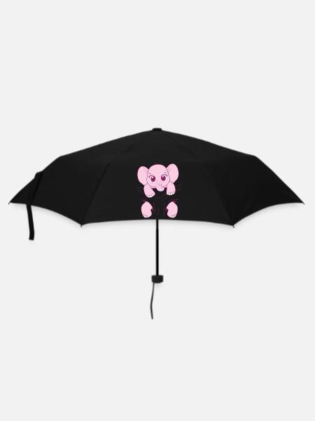 Baby Elefant tragen rosa Elefantenbaby Babyelefant - Regenschirm (klein) - Schwarz