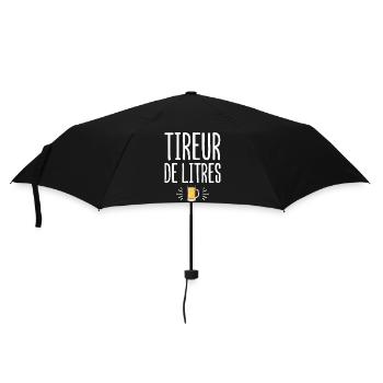 Tireur de litres cadeau humour alcool bière homme - Parapluie standard - noir - Devant