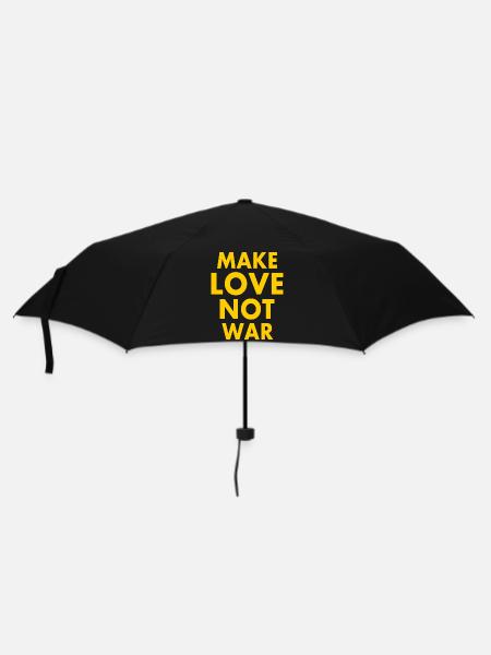 Make love not war - Regenschirm (klein) - Schwarz