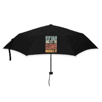 Keep Calm Cleaning Power Saying Cleaner - Umbrella (small) - black - Front
