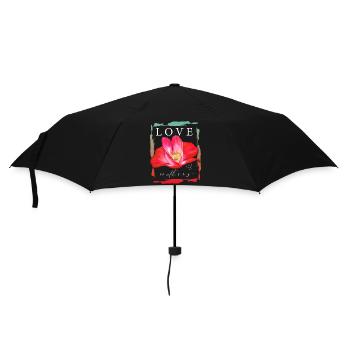 L’amour compte Poppy Heart Love Saint-Valentin - Parapluie standard - noir - Devant