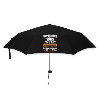 Septembre 1965 Idée cadeau d'anniversaire 57 ans - Parapluie standard - noir - Devant