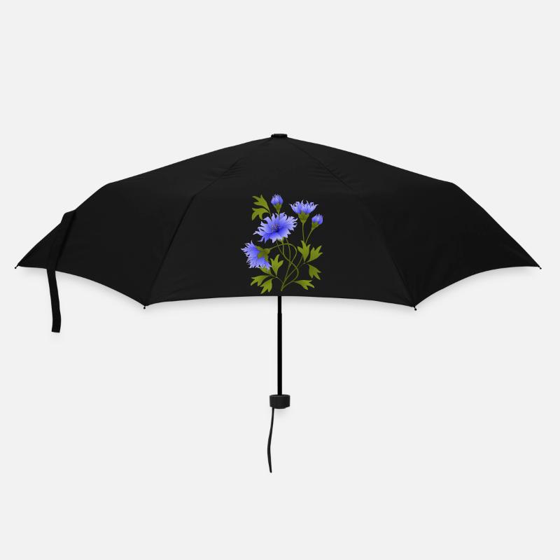 Blumen - Regenschirm (klein) - Schwarz