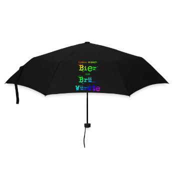 Endlich wieder Bier und Brü.. Würste | Party - Regenschirm (klein) - Schwarz - Vorne