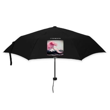 Pinke Kanagawa Welle Wave - Regenschirm (klein) - Schwarz - Vorne