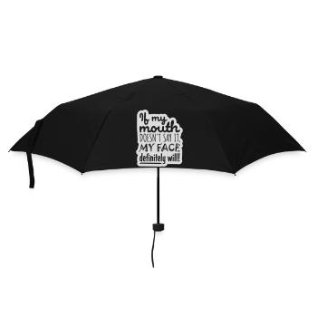 my face definitely will - Regenschirm (klein) - Schwarz - Vorne