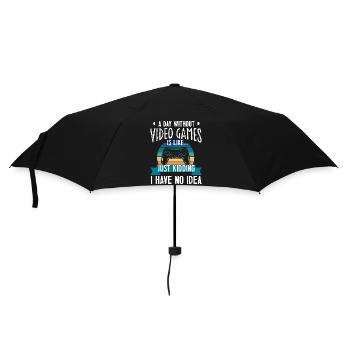 A day without video games funny video gamer - Parapluie standard - noir - Devant