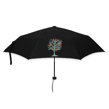Tree. Tree of Life. Yggdrasil - Umbrella (small) - black - Front
