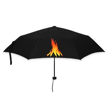 Campfire Camping Nature Forest Fire Outside Tent 1 - Umbrella (small) - black - Front