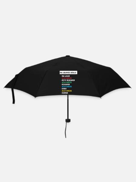 T shirt geek ma journée idéale - Parapluie standard - noir