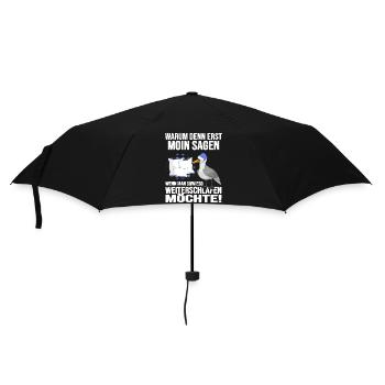 Küstenkind Moin moin Langschläfer Morgenmuffel - Regenschirm (klein) - Schwarz - Vorne