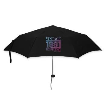 Vintage vintage 1981 42nd birthday gift woman - Umbrella (small) - black - Front