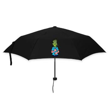 "...nie mehr wieder Austern...!" - Regenschirm (klein) - Schwarz - Vorne