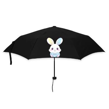Ostern Hase Bunny Geschenk - Regenschirm (klein) - Schwarz - Vorne