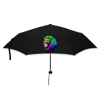 Lion à lunette - Parapluie standard - noir - Devant
