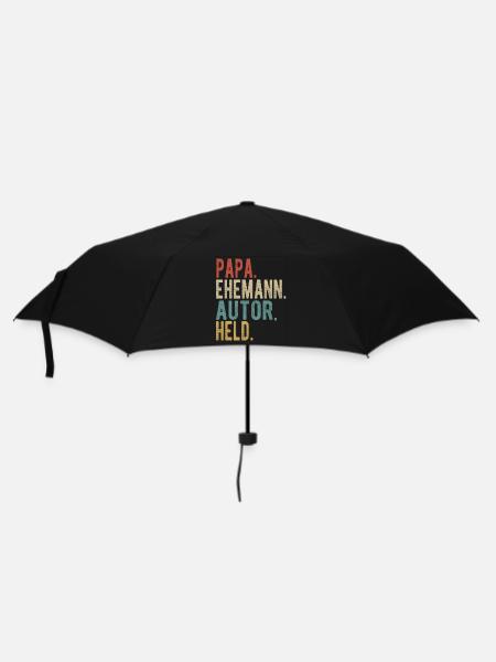 Autor Papa Ehemann Held - Regenschirm (klein) - Schwarz