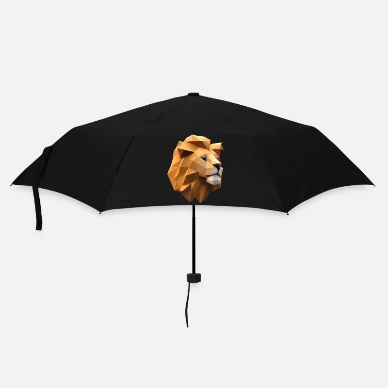 Tête de lion faite de formes géométriques - Parapluie standard - noir