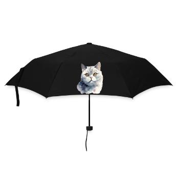 Britisch Kurzhaar Wasserfarben - Regenschirm (klein) - Schwarz - Vorne