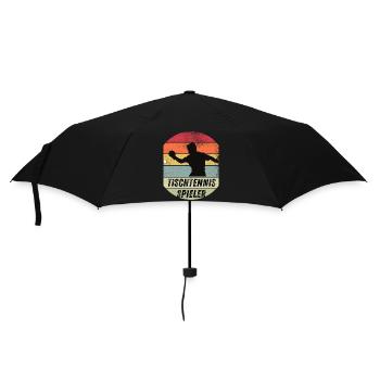 Tischtennisspieler - Regenschirm (klein) - Schwarz - Vorne
