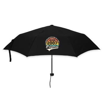 16th Birthday Man Vintage 2007 Original June - Umbrella (small) - black - Front