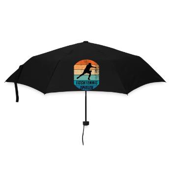 Tischtennisspieler - Regenschirm (klein) - Schwarz - Vorne