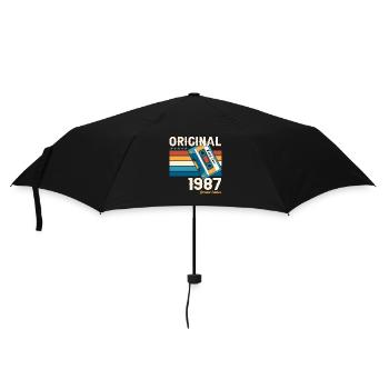 36ème Anniversaire Homme Juin Vintage 1987 Cassette - Parapluie standard - noir - Devant