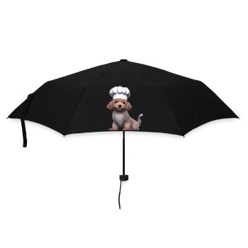 Pudelwelpe Hundeliebe Pudel Hundehalter Hundewelpe - Regenschirm (klein) - Schwarz - Vorne
