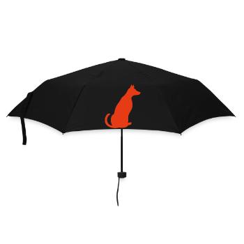 Hund - Regenschirm (klein) - Schwarz - Vorne