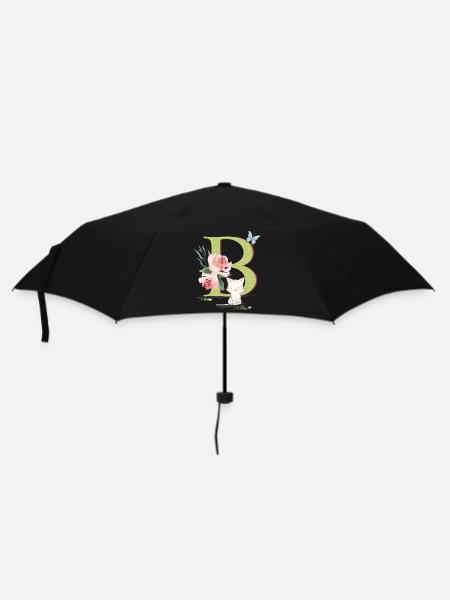 Initial letter B with cat - Umbrella (small) - black