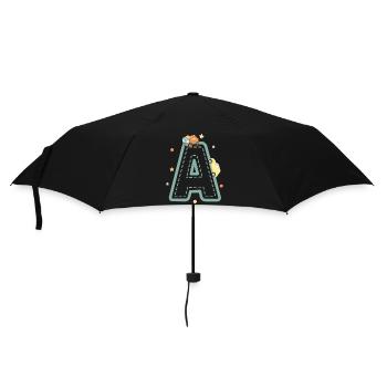 Brief an das Fahrzeug - personalisiertes Kindergeschenk - Regenschirm (klein) - Schwarz - Vorne