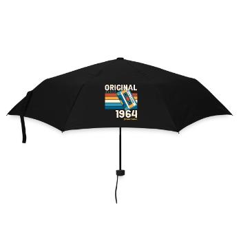 59th Birthday September Vintage 1964 Cassette - Umbrella (small) - black - Front