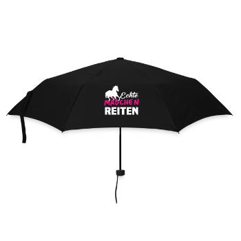 Echte mädchen reiten - Regenschirm (klein) - Schwarz - Vorne