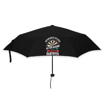 Dart Darts Dartspieler Dartsport - Regenschirm (klein) - Schwarz - Vorne