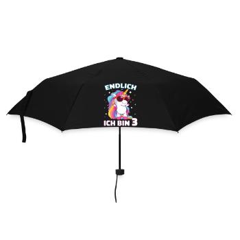 Geburtstagsgeschenk 3 Jahre Geburtstagskind - Regenschirm (klein) - Schwarz - Vorne