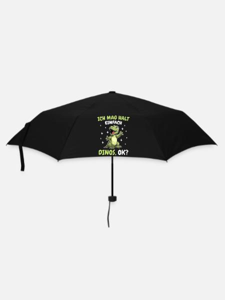 Dinosaurier Dino Tyrannosaurus Rex Dinos Saurier - Regenschirm (klein) - Schwarz
