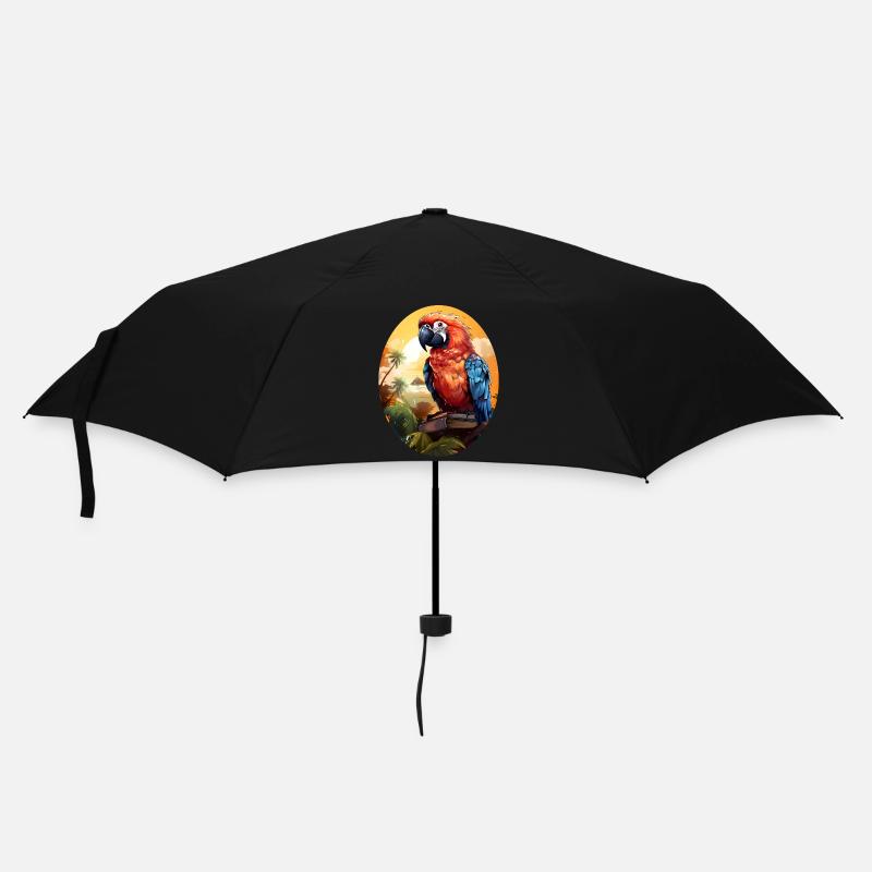 Papagei - Regenschirm (klein) - Schwarz