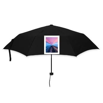 Mist-shrouded landscape - Umbrella (small) - black - Front