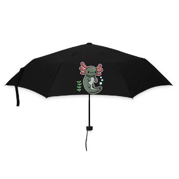 Enigma Axolotl Design für Axolotl-Liebhaber - Regenschirm (klein) - Schwarz - Vorne