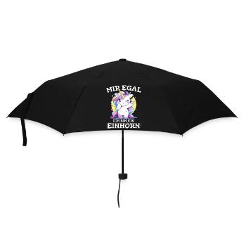 Einhorn Einhörner Fabelwesen Mystisch - Regenschirm (klein) - Schwarz - Vorne