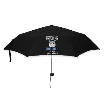 Chat mignon de race Ragdoll - Parapluie standard - noir - Devant
