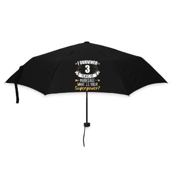 3. Hochzeitstag Ehemann Ehefrau Hochzeit - Regenschirm (klein) - Schwarz - Vorne