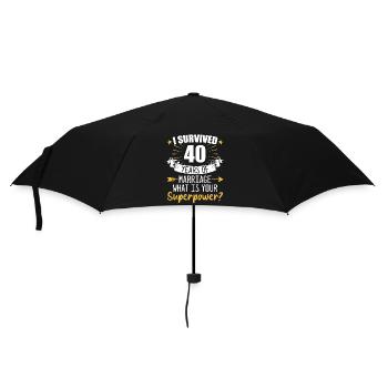 40. Hochzeitstag Ehemann Ehefrau Hochzeit - Regenschirm (klein) - Schwarz - Vorne