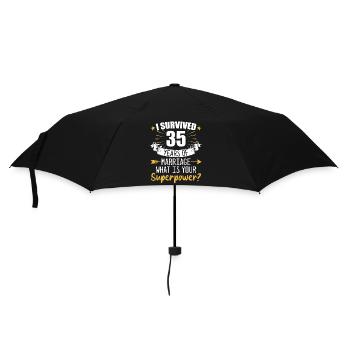 35. Hochzeitstag Ehemann Ehefrau Hochzeit - Regenschirm (klein) - Schwarz - Vorne