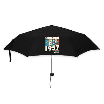 66. Geburtstag Kassette November Jahrgang 1957 - Regenschirm (klein) - Schwarz - Vorne