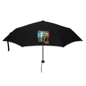 46th Birthday Cassette December Vintage 1977 - Umbrella (small) - black - Front