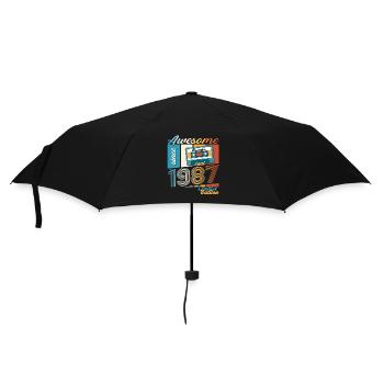 36e anniversaire Cassette décembre Vintage 1987 - Parapluie standard - noir - Devant