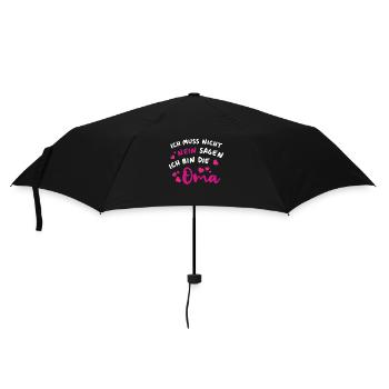 Ich muss nicht nein sagen Ich bin die Oma - Regenschirm (klein) - Schwarz - Vorne