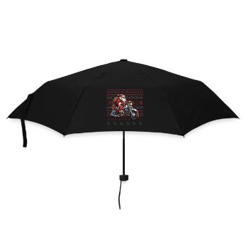 Der Weihnachtsmann ist auch ein Biker - Regenschirm (klein) - Schwarz - Vorne